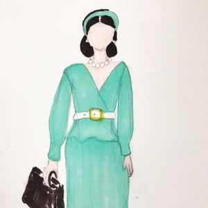 From my studio. 6x9” fashion illustration